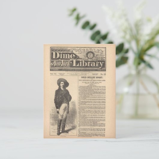 Buffalo Bill - Beadle's Half Dime Library 1879 Briefkaart (Staand voorkant)