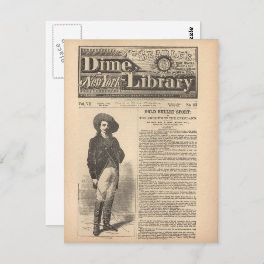 Buffalo Bill - Beadle's Half Dime Library 1879 Briefkaart (Voorkant / Achterkant)