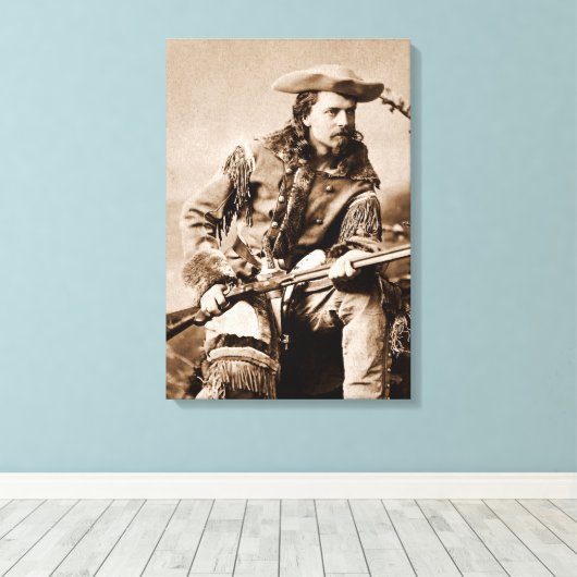 Buffalo Bill Cody - Circa 1880 Canvas Afdruk (Insitu (Houten vloer))