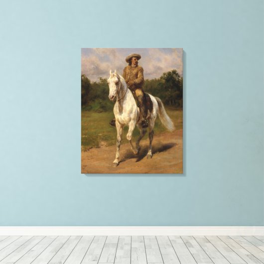 Buffalo Bill Cody door Rosa Bonheur Canvas Afdruk (Insitu (Houten vloer))
