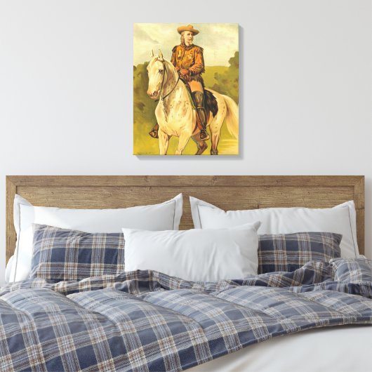 Buffalo Bill Cody op paard Canvas Afdruk (Insitu (Slaapkamer))