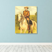 Buffalo Bill Cody op paard Canvas Afdruk (Insitu (Houten vloer))