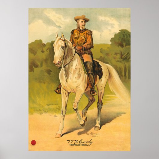 Buffalo Bill Cody op paard Poster (Voorkant)