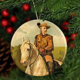 Buffalo Bill Cody op paardenkerst Keramisch Ornament