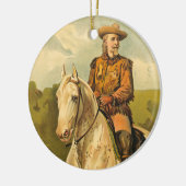 Buffalo Bill Cody op paardenkerst Keramisch Ornament (Links)