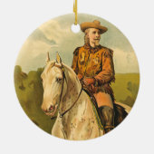 Buffalo Bill Cody op paardenkerst Keramisch Ornament (Achterkant)