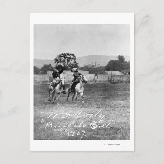 "Buffalo Bill" Cody Riding Horse Briefkaart (Voorkant)