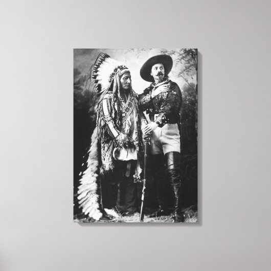 Buffalo Bill Cody & Sitting Bull - Circa 1885 Canvas Afdruk (Voorkant)