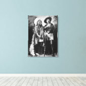Buffalo Bill Cody & Sitting Bull - Circa 1885 Canvas Afdruk (Insitu (Houten vloer))