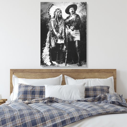 Buffalo Bill Cody & Sitting Bull - Circa 1885 Canvas Afdruk (Insitu (Slaapkamer))