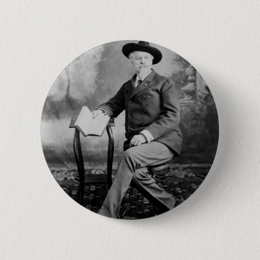 Buffalo Bill Cody Wild West Show Ronde Button 5,7 Cm (Voorkant)