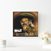 Buffalo Bill Cody Zijn Pistool & Quote Wall Clock Vierkante Klok (Huis)