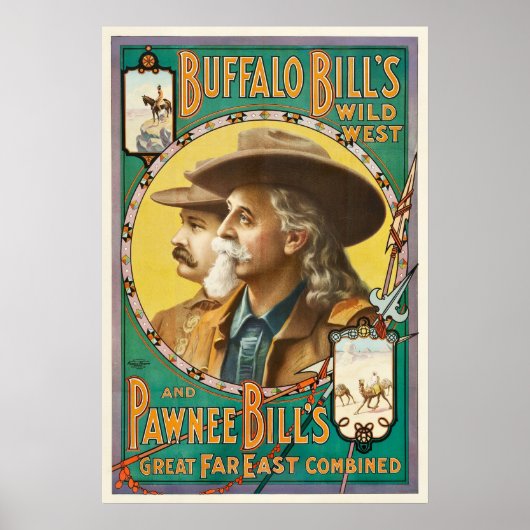 Buffalo Bill en Pawnee Bill Wild West Show Poster (Voorkant)