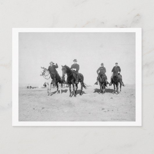 Buffalo Bill, generaal Miles, kapitein Baldwin Briefkaart (Voorkant)