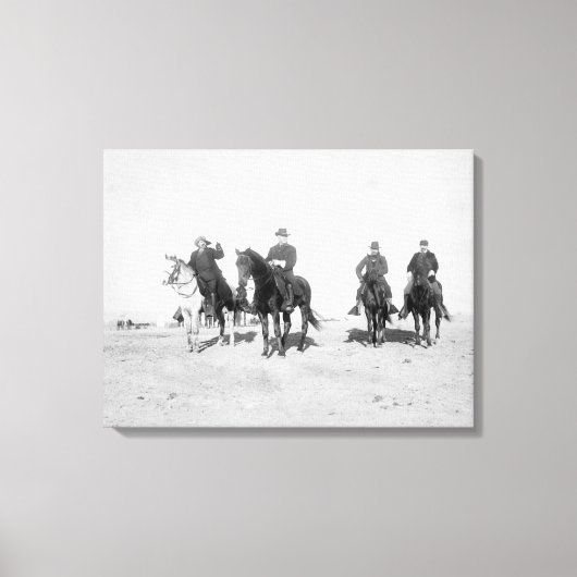Buffalo Bill, generaal Miles, kapitein Baldwin Canvas Afdruk (Voorkant)