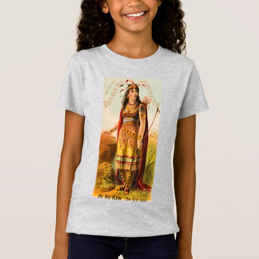 Buffalo Bill Handsomest Indian Maiden 1880s T-shirt (Voorkant)