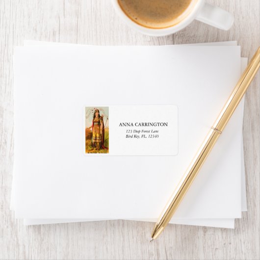 Buffalo Bill Handsomest Indiase Maiden 1880s Etiket (Insitu)