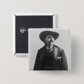 Buffalo Bill Portrait Vierkante Button 5,1 Cm (Voorkant /achterkant)