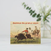 Buffalo Bill: Steer Riding 1889 Western Briefkaart (Staand voorkant)