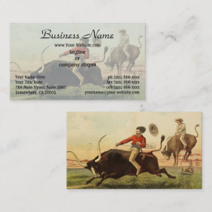 Buffalo Bill: Stier berijden 1889 Vintage Western Visitekaartje