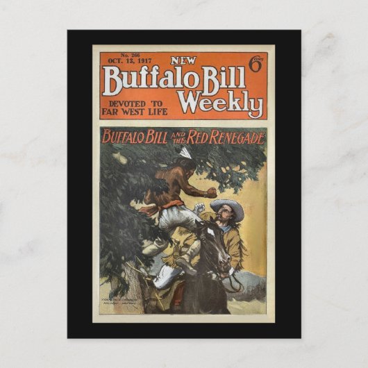 Buffalo Bill Weekly 1917 - de Rode Renegade Briefkaart (Voorkant)