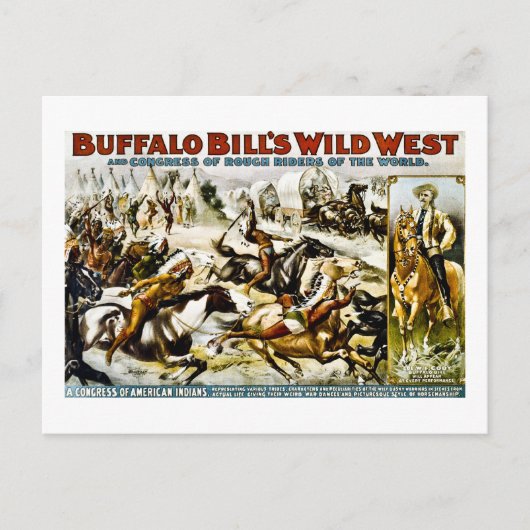 Buffalo Bill Wild West 1899 Briefkaart (Voorkant)