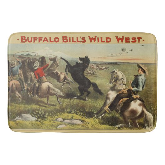 Buffalo Bill Wild West Cowboy Paard Poster Badmat (Voorkant)