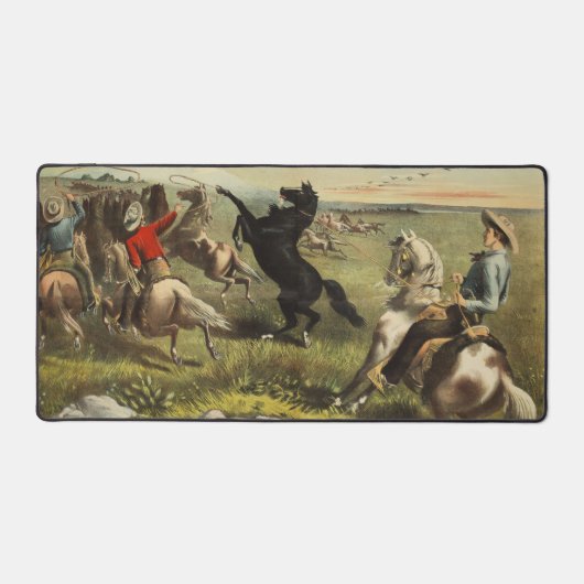 Buffalo Bill Wild West Cowboy Paard Poster Bureaumat (Voorkant)