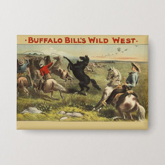 Buffalo Bill Wild West Cowboy Paard Poster Button (Voorkant)