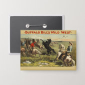 Buffalo Bill Wild West Cowboy Paard Poster Button (Voorkant / Achterkant)