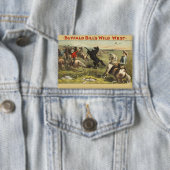 Buffalo Bill Wild West Cowboy Paard Poster Button (Insitu)