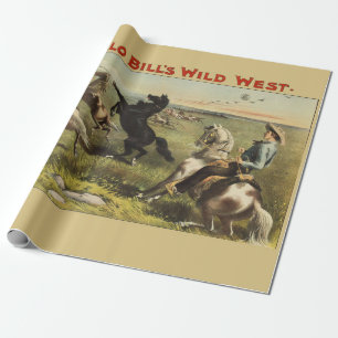 Buffalo Bill Wild West Cowboy Paard Poster Cadeaupapier