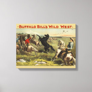 Buffalo Bill Wild West Cowboy Paard Poster Canvas Afdruk