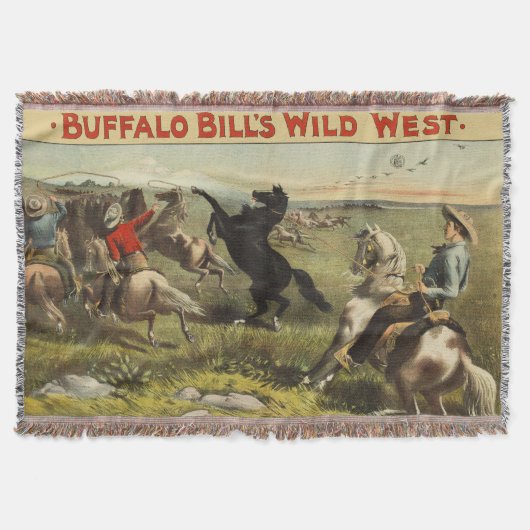 Buffalo Bill Wild West Cowboy Paard Poster Deken (Voorkant)