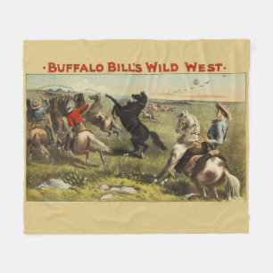 Buffalo Bill Wild West Cowboy Paard Poster Fleece Deken