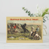 Buffalo Bill Wild West Cowboy Paard Poster Kaart (Staand voorkant)