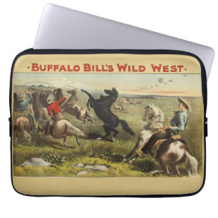 Buffalo Bill Wild West Cowboy Paard Poster Laptop Sleeve