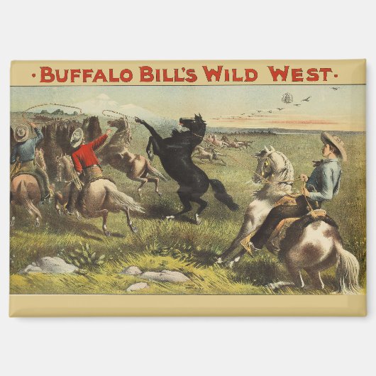 Buffalo Bill Wild West Cowboy Paard Poster Magneet (Voorkant)