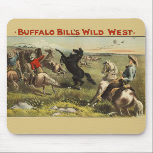 Buffalo Bill Wild West Cowboy Paard Poster Muismat