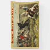 Buffalo Bill Wild West Cowboy Paard Poster Spandoek (Verticaal)