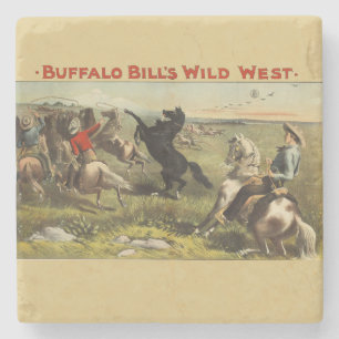 Buffalo Bill Wild West Cowboy Paard Poster Stenen Onderzetter