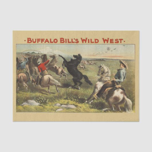 Buffalo Bill Wild West Cowboy Paard Poster Tissuepapier (Voorkant)