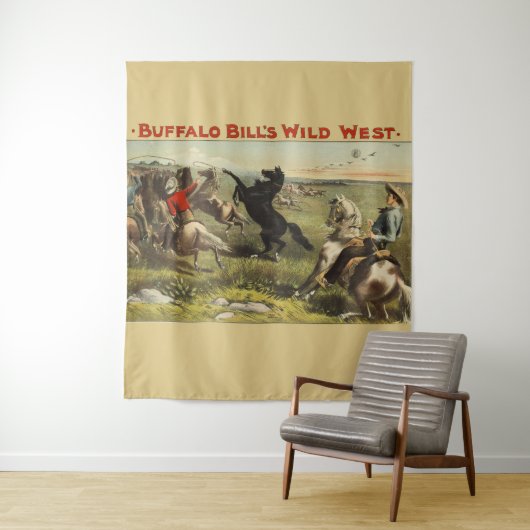 Buffalo Bill Wild West Cowboy Paard Poster Wandkleed (In situ)