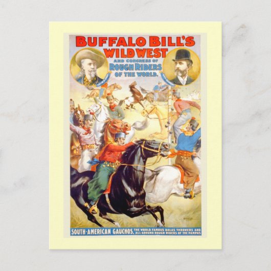 Buffalo Bill Wild West Show Poster Apparel, Gifts Briefkaart (Voorkant)