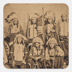 Buffalo Bill Wild West Show Sioux Chiefs Vierkante Sticker