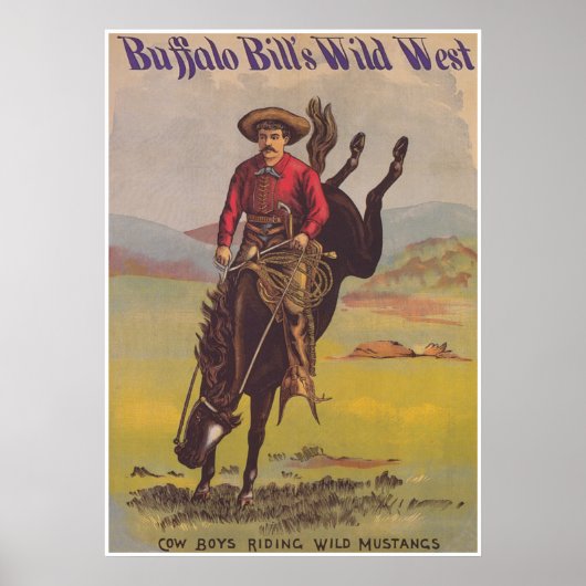 Buffalo Bill Wild West Show Vintage Poster (Voorkant)