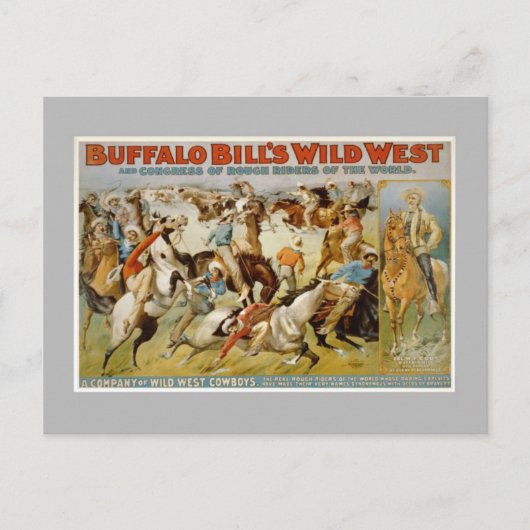 Buffalo Bill Wilde West show, c1899. Briefkaart (Voorkant)