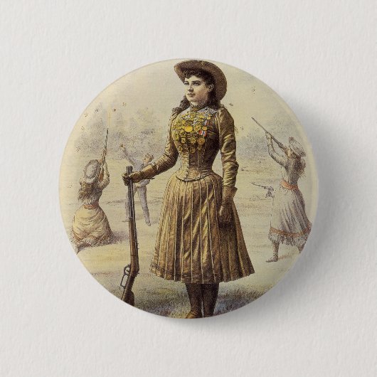 Buffalo Bill's Wild West Show met Annie Oakley Ronde Button 5,7 Cm (Voorkant)