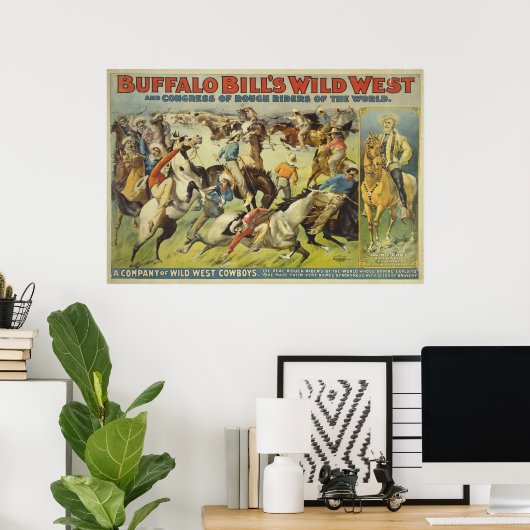 Buffalo Bill's Wilde West Cowboys Poster (Thuiskantoor)