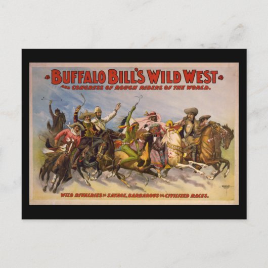 Buffalo Bill's Wilde West Cowboys Poster Briefkaart (Voorkant)